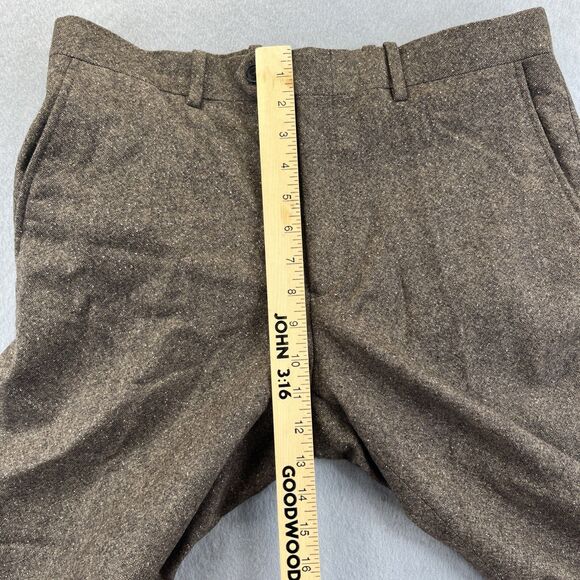 Bar III Mens Brown Textured Wool Blend Slim Fit Suit Pants Size 34W 34L Twill - Picture 10 of 15